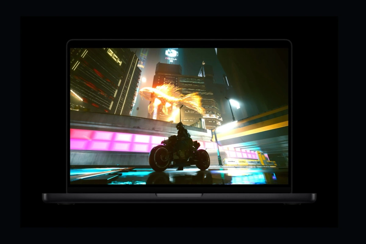 pple M5 MacBook Pro gaming performance 2025 cyberpunk graphics ray tracing