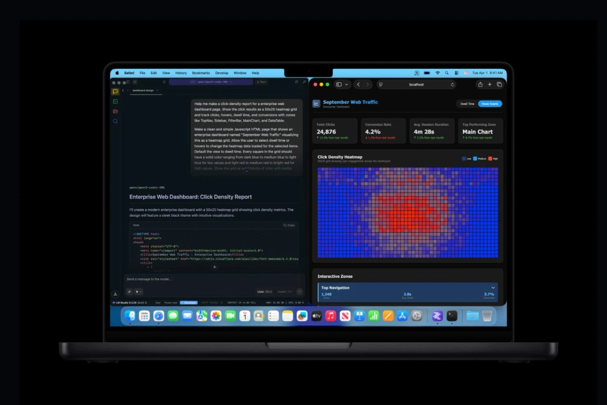 Apple M5 macOS Sequoia 15.1 dashboard analytics web traffic September 2025