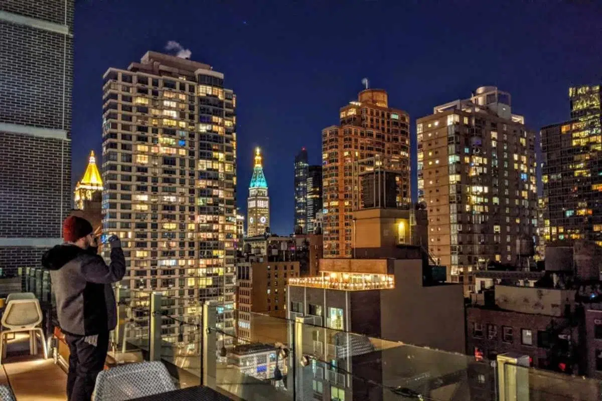 The Peninsula New York rooftop bar with 360-degree Manhattan skyline views