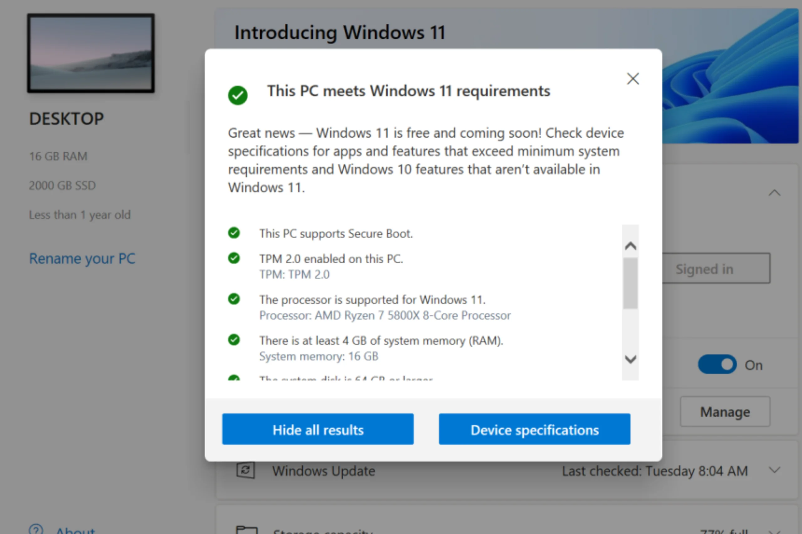 Windows 11 compatibility check